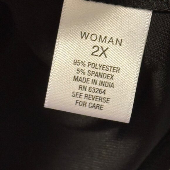 Roz & Ali Womens Cold Shoulder Top Sz 2X With Embellished Neckline black top - Picture 4 of 12